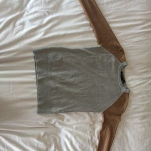French Connection Tan & Cream Crewneck Sweater